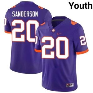 Purple Limited #20 Clark Sanderson Youth College Football Clemson University Jersey 417716-605
