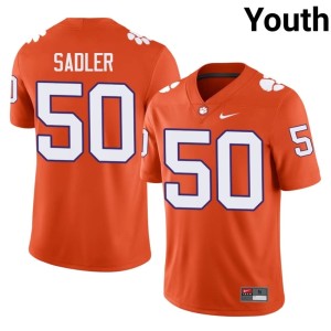 Orange #50 Game Youth College Football Collin Sadler Clemson Jerseys 371113-206