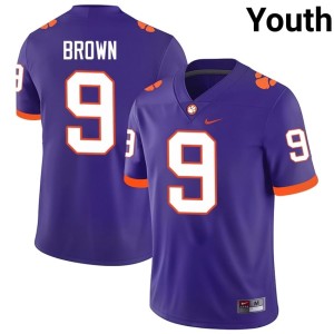 Purple College Football #9 Youth University Colson Brown Clemson University Jersey 847554-943