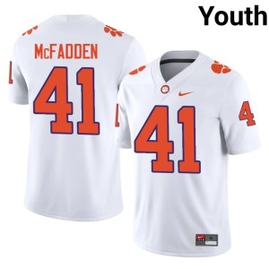 White Youth College Football #41 Clemson Connor McFadden University Jerseys 546701-848