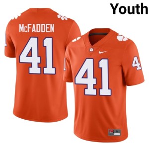 Orange University Youth #41 Clemson University Tigers Connor McFadden College Football Jerseys 471117-381