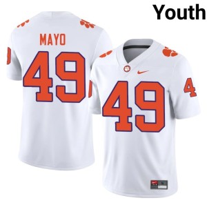 White Youth Official Darien Mayo Clemson University College Football #49 Jerseys 204304-916