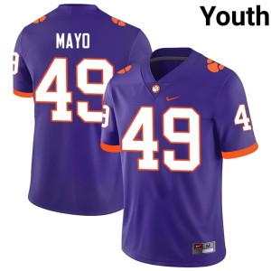 Purple College Football Clemson #49 Youth Darien Mayo Replica Jersey 223164-892