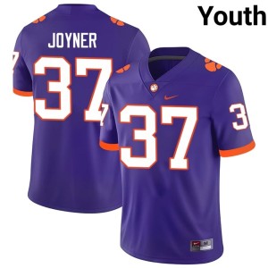 Purple Official College Football #37 Clemson Tigers Youth Davion Joyner Jersey 774598-874