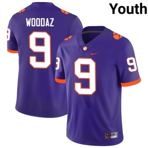 Purple College Football #9 Drew Woodaz Youth Tigers Stitched Jerseys 726990-663