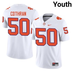 White Fletcher Cothran Clemson University Youth #50 College Football High School Jersey 374434-331
