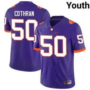 Purple Youth College Football Clemson University #50 Fletcher Cothran 2026-27 Jerseys 757953-264