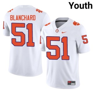 White College Football #51 Clemson Tigers Limited Youth Gavin Blanchard Jerseys 494223-136