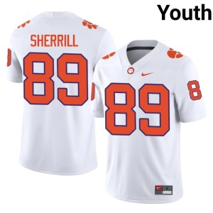 White CLEM Grady Sherrill College Football #89 Stitched Youth Jersey 882234-855