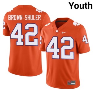 Orange #42 High School Youth CLEM Hevin Brown-Shuler College Football Jersey 666522-164