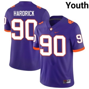 Purple 2026 #90 Youth College Football J.R. Hardrick Clemson University Jersey 929410-385