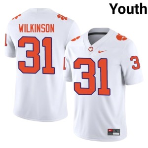 White #31 Youth College Football Joe Wilkinson Limited CLEM Jerseys 684586-125
