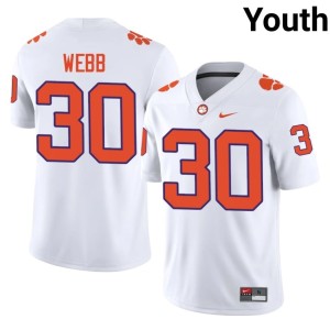 White Official Tiger Town College Football Kylen Webb #30 Youth Jersey 337861-991