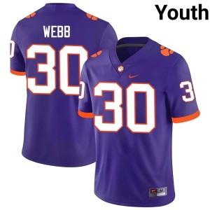 Purple Youth #30 CFP Champs College Football Kylen Webb Embroidery Jersey 276970-397