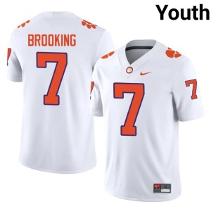 White #7 Clemson National Championship College Football 2026 Youth Logan Brooking Jerseys 983711-545