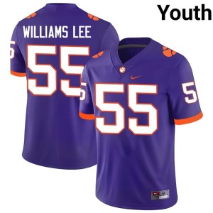 Purple Clemson Embroidery Youth #55 Makhi Williams Lee College Football Jersey 331615-783