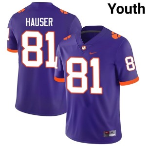 Purple College Football Tigers #81 Youth Nolan Hauser Limited Jersey 132417-147