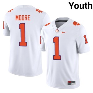 White T.J. Moore Clemson Tigers Youth Player #1 College Football Jersey 629598-984