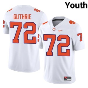White Adam Guthrie #72 Clemson Limited Youth College Football Jerseys 713578-184