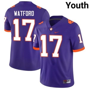 Purple Youth Clemson Tigers 2026 Ari Watford #17 College Football Jerseys 605752-160