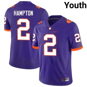Purple Youth Ashton Hampton Clemson National Championship College Football Alumni #2 Jersey 516442-984
