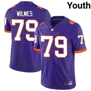 Purple College Football Youth 2026-27 #79 CLEM Braden Wilmes Jersey 809934-710