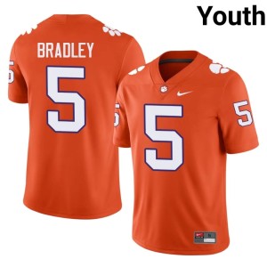 Orange #5 Official Youth Clemson Tigers College Football Brock Bradley Jerseys 548413-159
