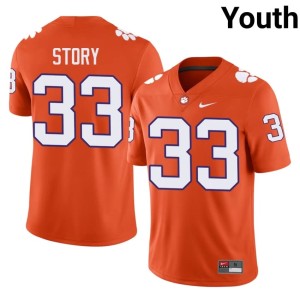 Orange University Clemson University Tigers #33 Youth College Football Caden Story Jersey 693346-800