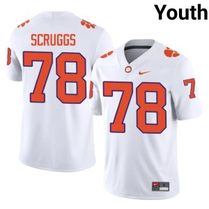 White Clemson Carter Scruggs College Football NCAA #78 Youth Jerseys 323247-995