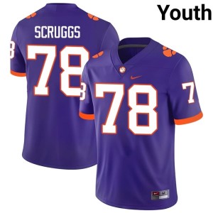 Purple Carter Scruggs Clemson University Stitched Youth #78 College Football Jerseys 199991-850