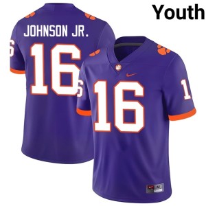 Purple Chris Johnson Jr. College Football #16 Embroidery Youth Clemson National Championship Jersey 189557-217