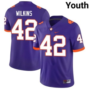 Purple 2026-27 #42 Clemson National Championship Youth Christian Wilkins College Football Jerseys 228055-973