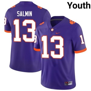 Purple Youth #13 Alumni Clemson University Tigers College Football Connor Salmin Jersey 574388-950