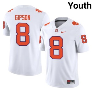 White Youth #8 Corian Gipson Replica College Football Tiger Town Jersey 716705-123