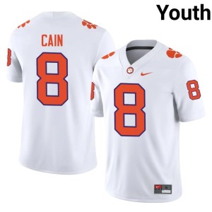 White Deon Cain 2026 #8 Youth College Football Clemson University Jerseys 140840-386