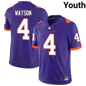 Purple #4 College Football Deshaun Watson Replica CLEM Youth Jerseys 678555-691