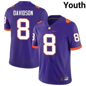 Purple Youth University Gideon Davidson #8 College Football Tigers Jersey 745076-163