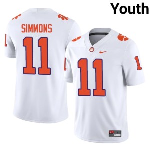 White Embroidery #11 College Football Isaiah Simmons Youth CU Jerseys 898691-250