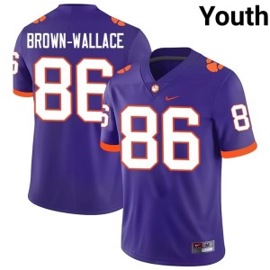 Purple Youth Replica Jaylen Brown-Wallace #86 CLEM College Football Jerseys 309195-793