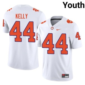 White Kourtney Kelly #44 Youth Embroidery CLEM College Football Jerseys 672516-561