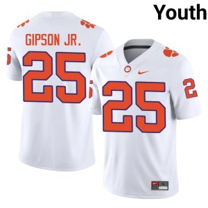 White Youth Official College Football #25 Marcell Gipson Jr. Tiger Town Jersey 246173-929