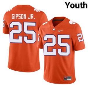 Orange Marcell Gipson Jr. NCAA #25 Clemson College Football Youth Jerseys 558234-447