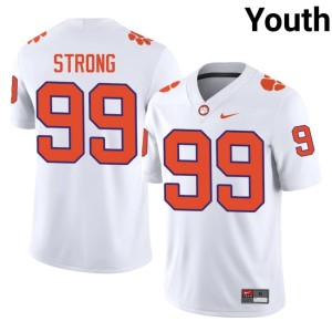 White #99 Markus Strong College Football Youth Tiger Town Embroidery Jersey 651971-410