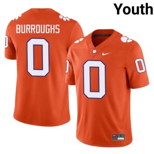 Orange CU Youth #0 High School Naeem Burroughs College Football Jersey 613896-211