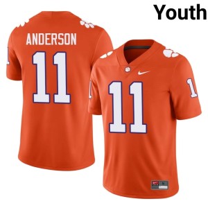 Orange Youth NCAA Clemson Polo Anderson #11 College Football Jersey 444192-496