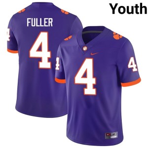 Purple Stitched Youth #4 Steve Fuller College Football Clemson Jersey 627152-288