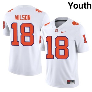 White Clemson Tigers Tayveon Wilson #18 College Football 2026 Youth Jerseys 218416-549
