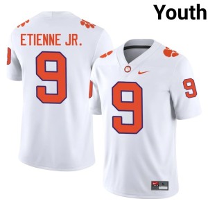 White CU College Football Stitched Youth #9 Travis Etienne Jr. Jersey 951991-588